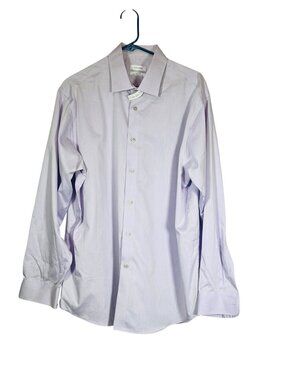 Calvin Klein Purple Herringbone Dress Shirt 17.5 34/35 Studio Rental